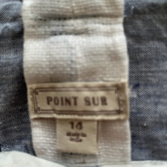 POINT SUR LINEN WIDE LEG CROPPED PANTS SIZE 14 - Picture 4 of 4